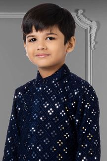 Picture of Awesome Navy Blue Colored Designer Kids wear