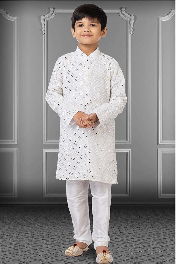 Picture of Vibrant White Colored Designer Kids wear