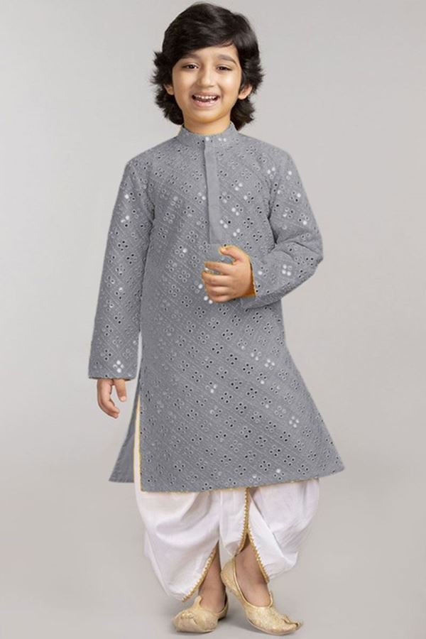 Picture of Spectacular Grey Colored Designer Kids wear