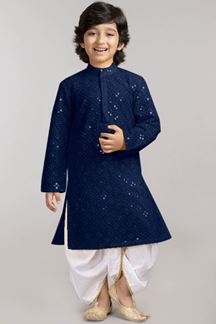 Picture of Captivating Navy Blue Colored Designer Kids wear