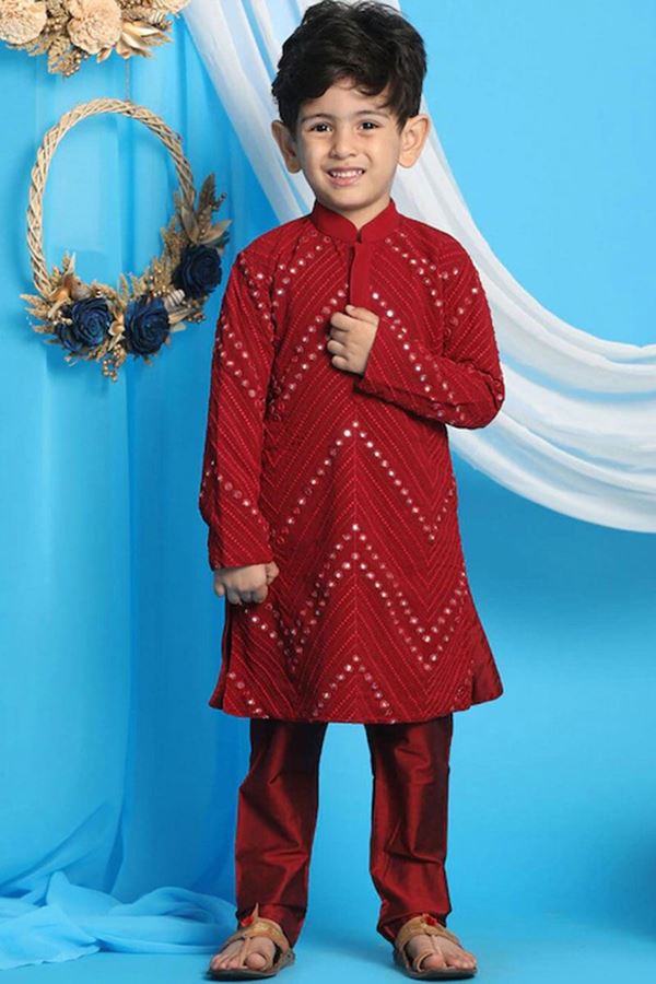 Picture of Elegant Maroon Colored Designer Kids wear