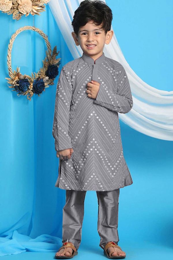 Picture of Fancy Grey Colored Designer Kids wear
