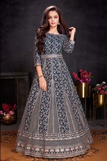 Picture of  Glamorous Blue Colored Designer Kids Gown