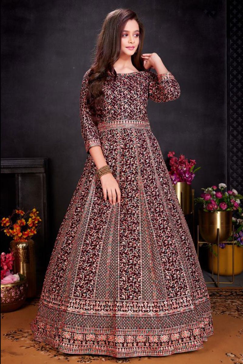 RF - Red color Georgette Gown Dress. - New In - Indian