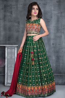 Picture of  Charming Green Colored Designer Kids Lehenga Choli