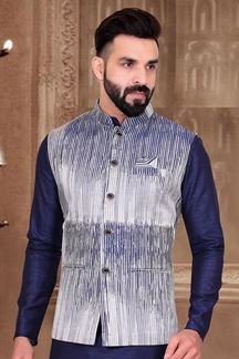 Picture of  Dashing Blue Colored Designer Menswear Jacket