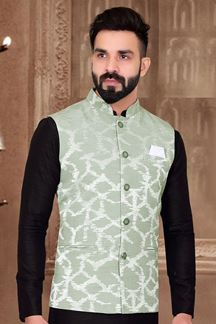 Picture of  Elegant Sea Green Colored Designer Menswear Jacket