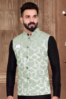 Picture of  Elegant Sea Green Colored Designer Menswear Jacket