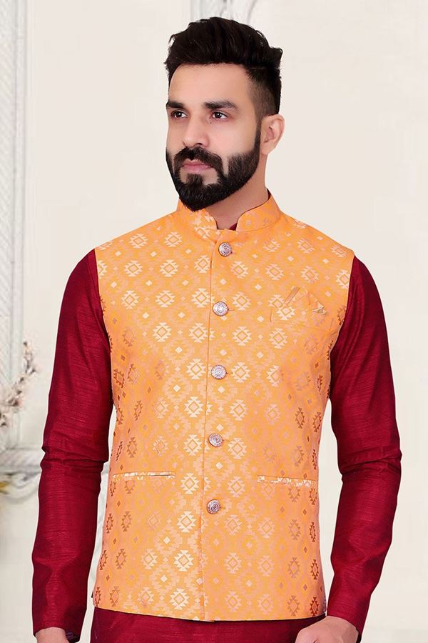 Picture of  Fashionable Yellow Colored Designer Menswear Jacket