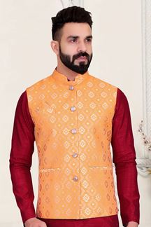 Picture of  Fashionable Yellow Colored Designer Menswear Jacket