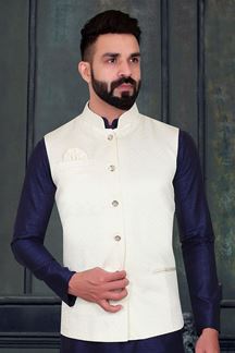 Picture of  Exquisite White Colored Designer Menswear Jacket