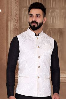 Picture of  Enticing White Colored Designer Menswear Jacket