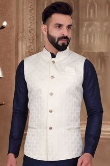 Picture of  Impressive White Colored Designer Menswear Jacket