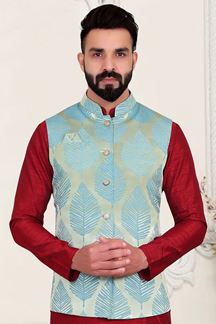 Picture of  Amazing Sea Green Colored Designer Menswear Jacket