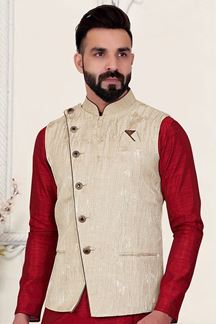 Picture of  Captivating Ivory Colored Designer Menswear Jacket