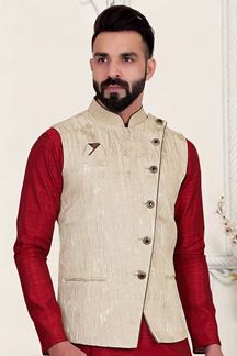 Picture of  Captivating Ivory Colored Designer Menswear Jacket