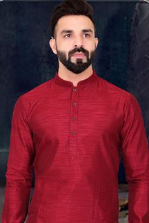 Picture of Classy Maroon Colored Designer Kurta Pajama with Jacket