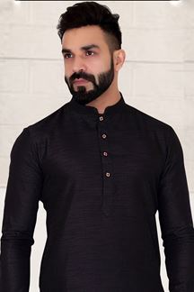 Picture of  Exuberant Black Colored Designer Kurta Pajama with Jacket