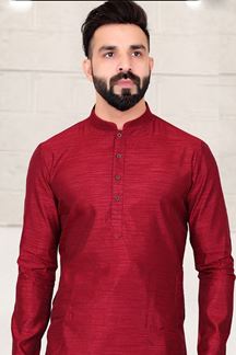 Picture of  Amazing Maroon Colored Designer Kurta Pajama with Jacket