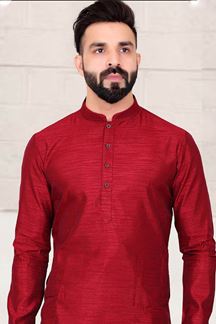 Picture of  Delightful Maroon Colored Designer Kurta Pajama with Jacket