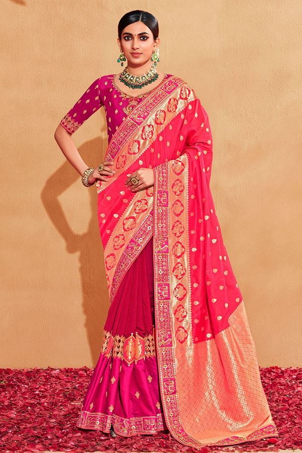 Picture of  Magnificent Pink Colored Designer Saree