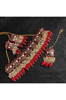 Picture of CharmingRed Colored Designer Meenakari Choker Set