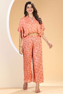 Picture of Exuberant Peach Colored Designer Suit