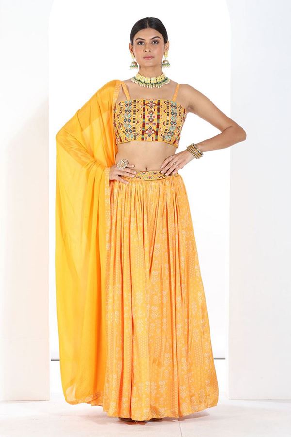 Picture of Impressive Yellow Colored Designer Lehenga Choli