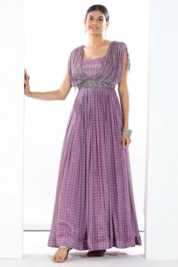 Picture of Exquisite Purple Colored Designer Readymade Dress