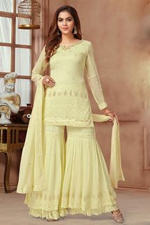 Picture of Trendy Yellow Colored Designer Suit