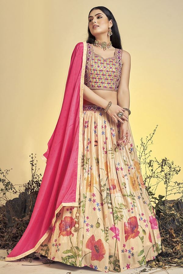 Picture of Marvelous Peach Colored Designer Lehenga Choli