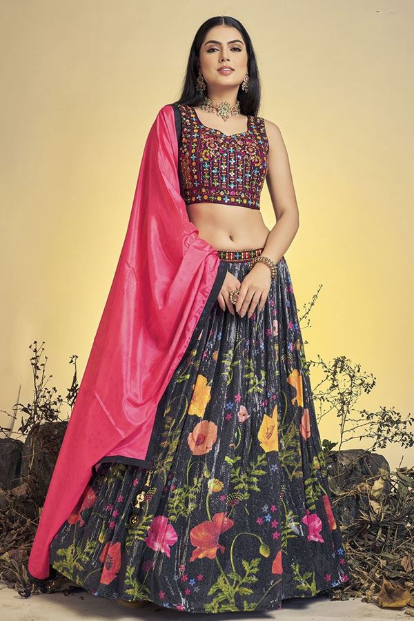 Picture of Charming Black Colored Designer Lehenga Choli