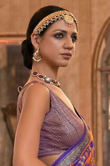 Picture of Gorgeous Purple Colored Designer Saree