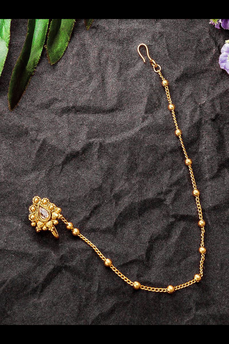 Rajwadi Golden Colored Alloy Imitation Nath