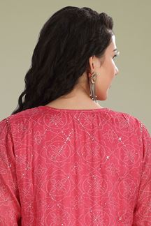 Picture of Beautiful Pink and Shaded Purple Colored Designer Kurti