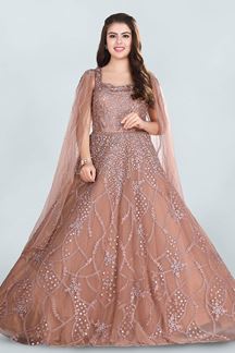Picture of Trendy Rose Gold Colored Designer Gown