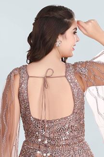Picture of Trendy Rose Gold Colored Designer Gown