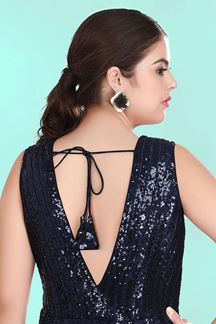 Picture of Marvelous Navy Blue Colored Designer Gown