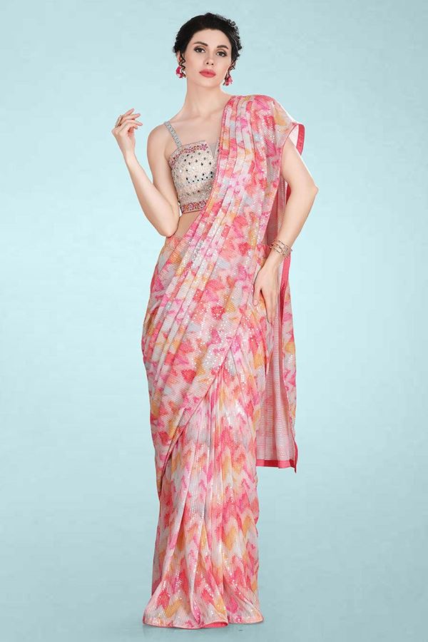 Picture of Attractive Multi Colored Designer Saree