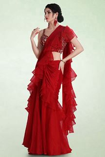 Picture of Fashionable Red Colored Designer Suit