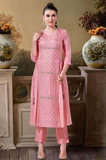 Picture of Aesthetic Peach Colored Designer Kurti 