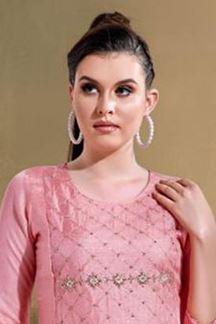 Picture of Aesthetic Peach Colored Designer Kurti 