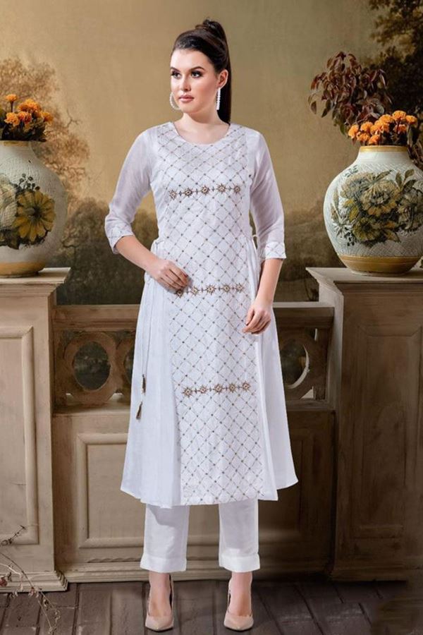 Picture of Enticing White Colored Designer Kurti 