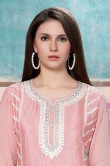 Picture of Delightful Peach Colored Designer Kurti