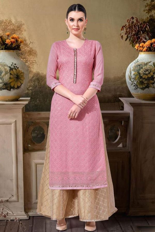 Picture of Creative Pink Colored Designer Kurti