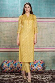 Picture of Heavenly Yellow Colored Designer Kurti