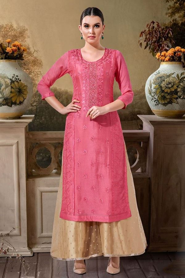 Picture of Trendy Pink Colored Designer Kurti 