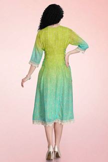 Picture of Spectacular Shaded Green Colored Designer Kurti