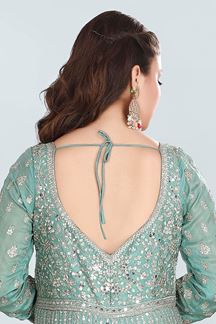 Picture of Charming Shaded Green Colored Designer Anarkali Suit