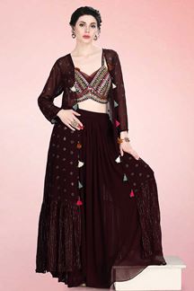 Picture of Glamorous Wine Colored Designer Suit